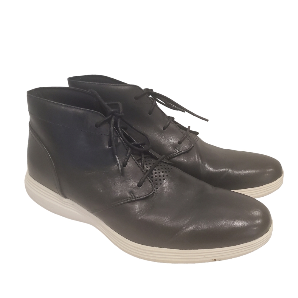 Cole Haan Mens Grand Tour Chukka Boots Black C31366 Leather 11.5 M